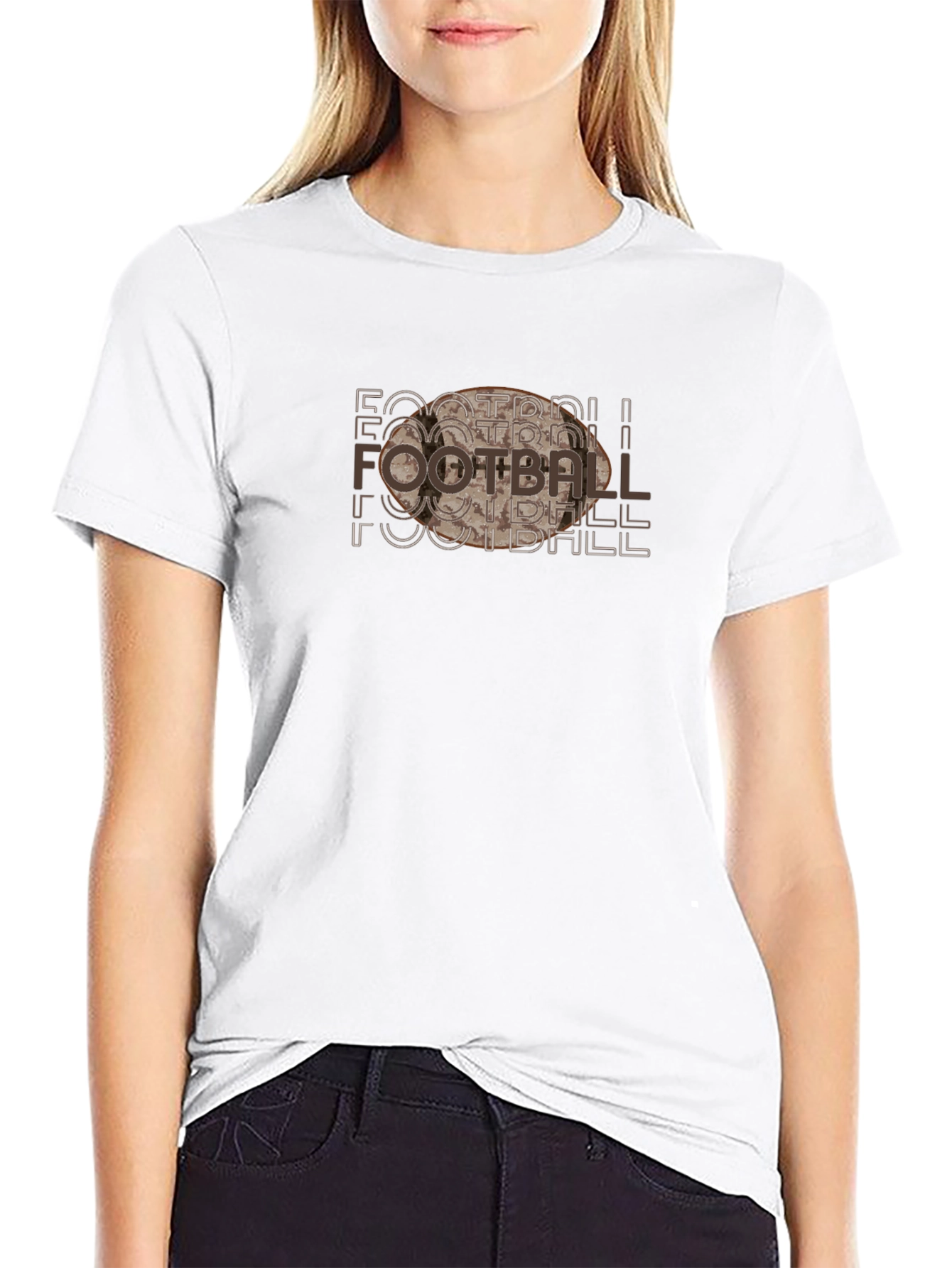 Football Graphic Black T-Shirt
