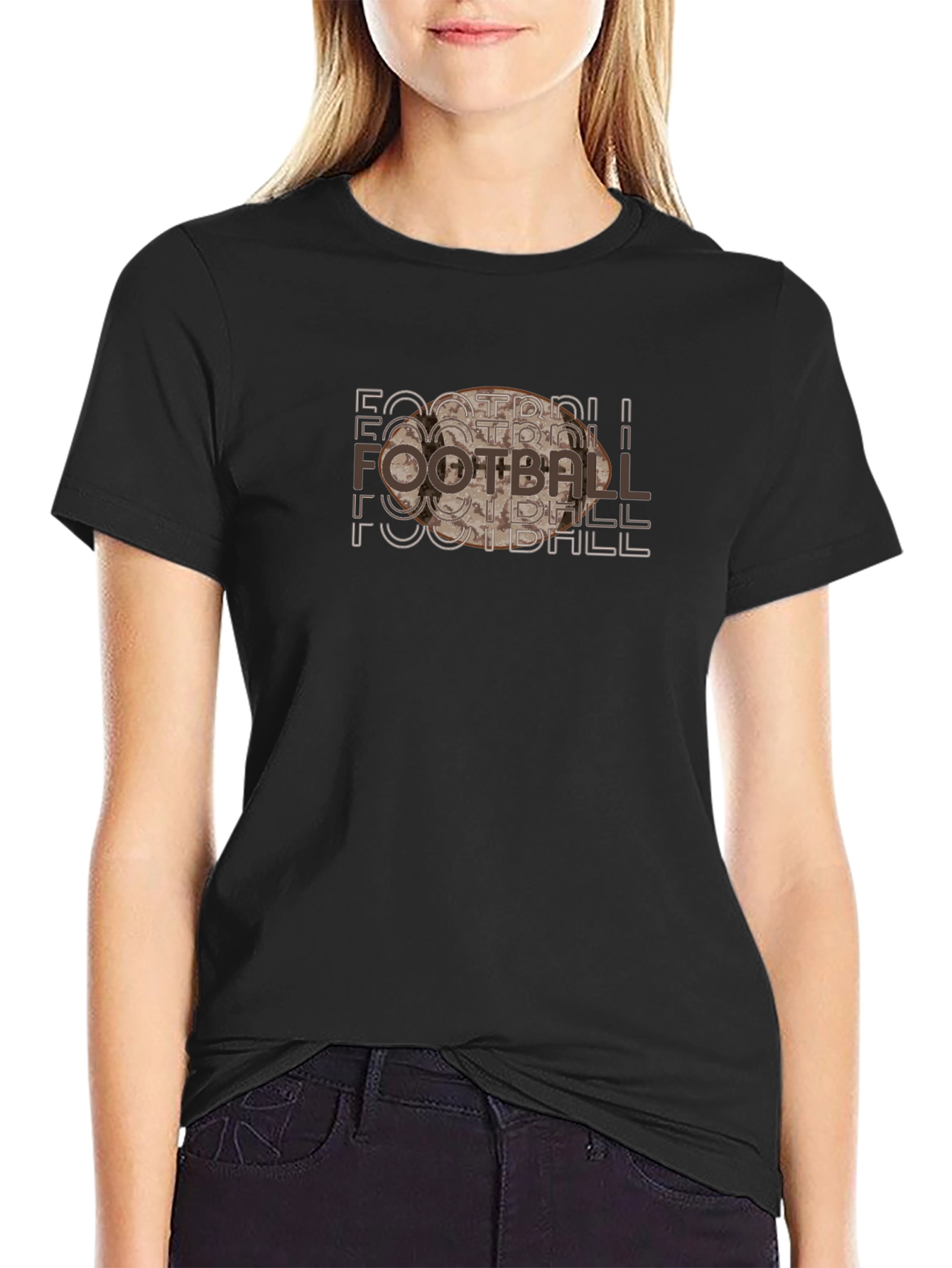 Football Graphic Black T-Shirt