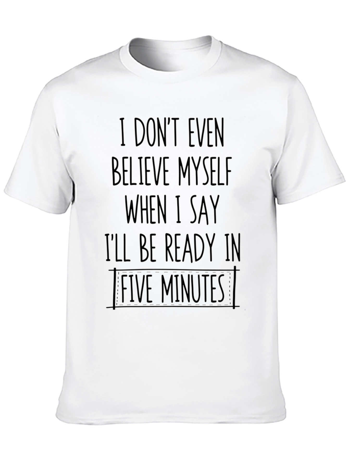 Funny Five Minutes Mens Black Graphic Tee