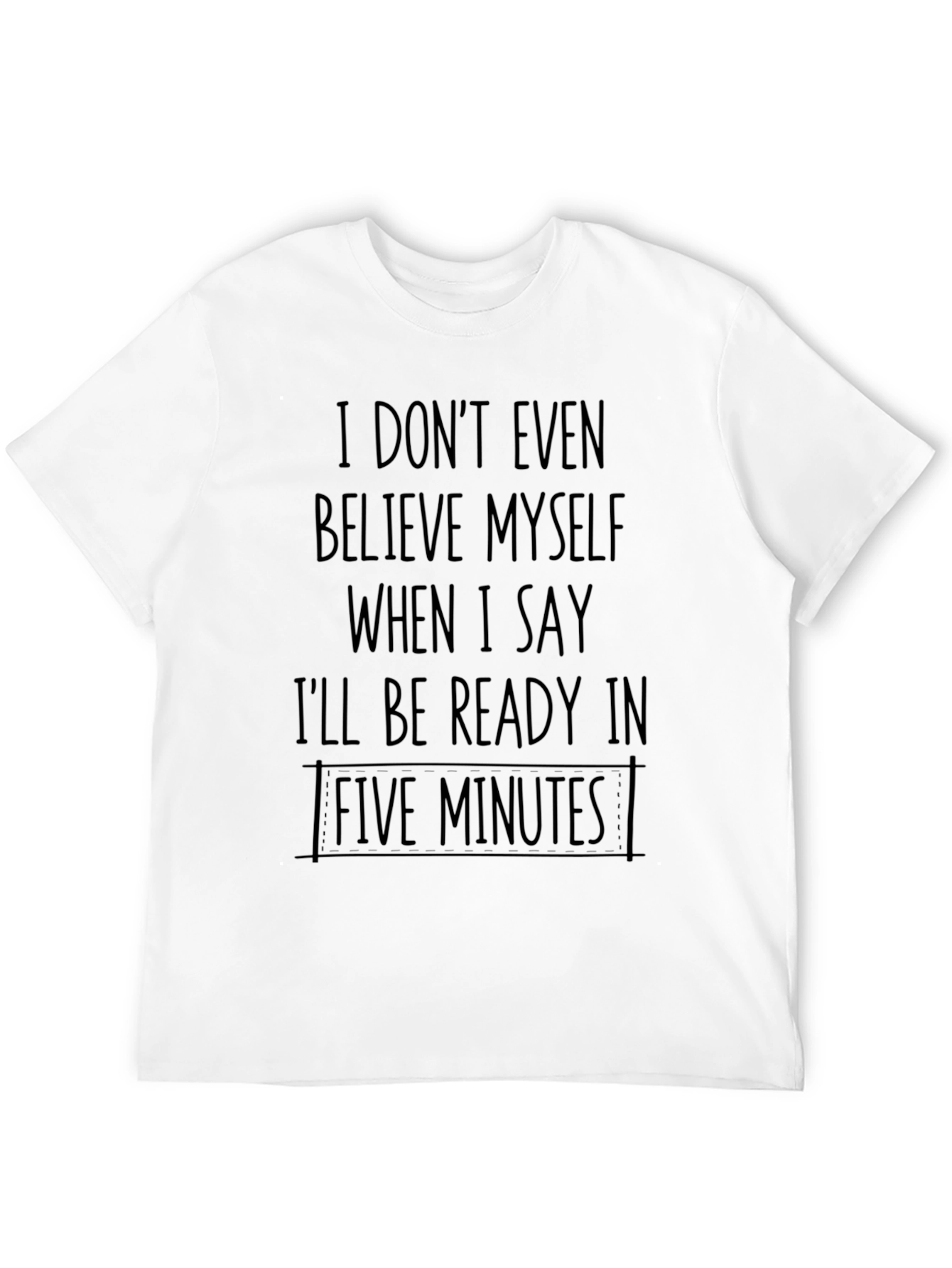 Funny Five Minutes Mens Black Graphic Tee