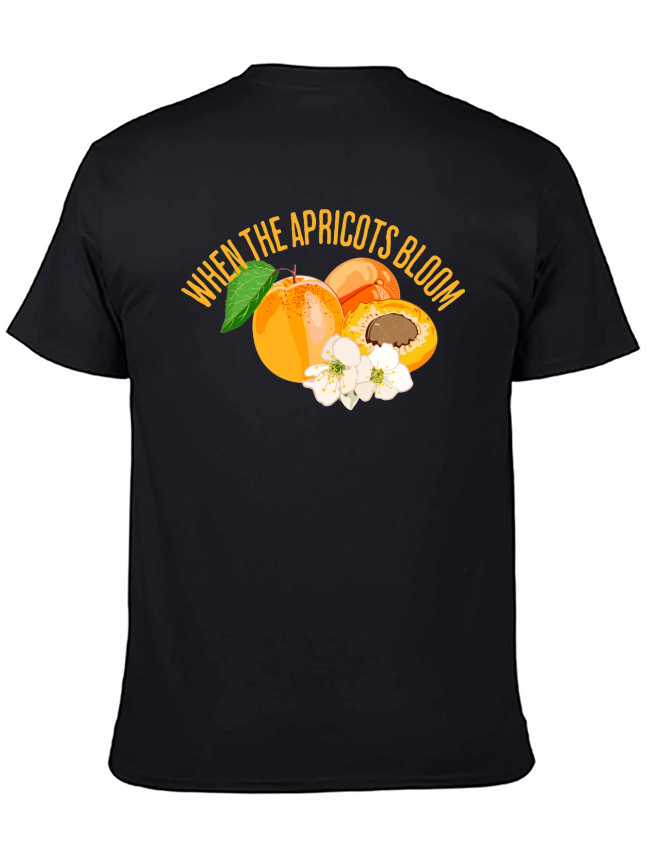 Apricot Bloom Graphic Tee - Stylish Fruit Design T-Shirt