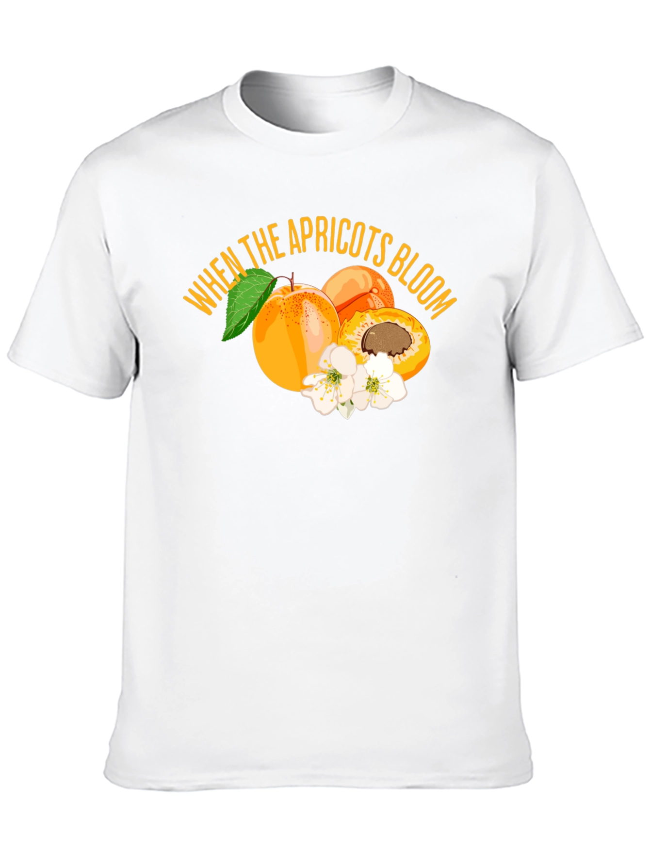 Apricot Bloom Graphic Tee - Stylish Fruit Design T-Shirt