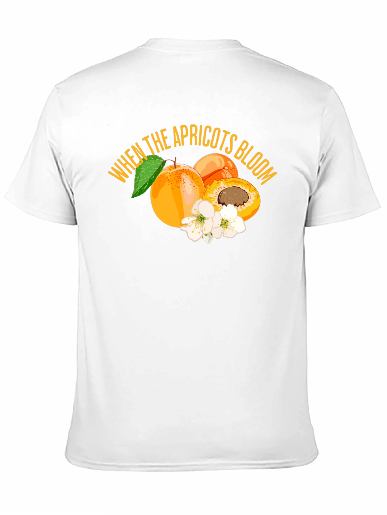 Apricot Bloom Graphic Tee - Stylish Fruit Design T-Shirt