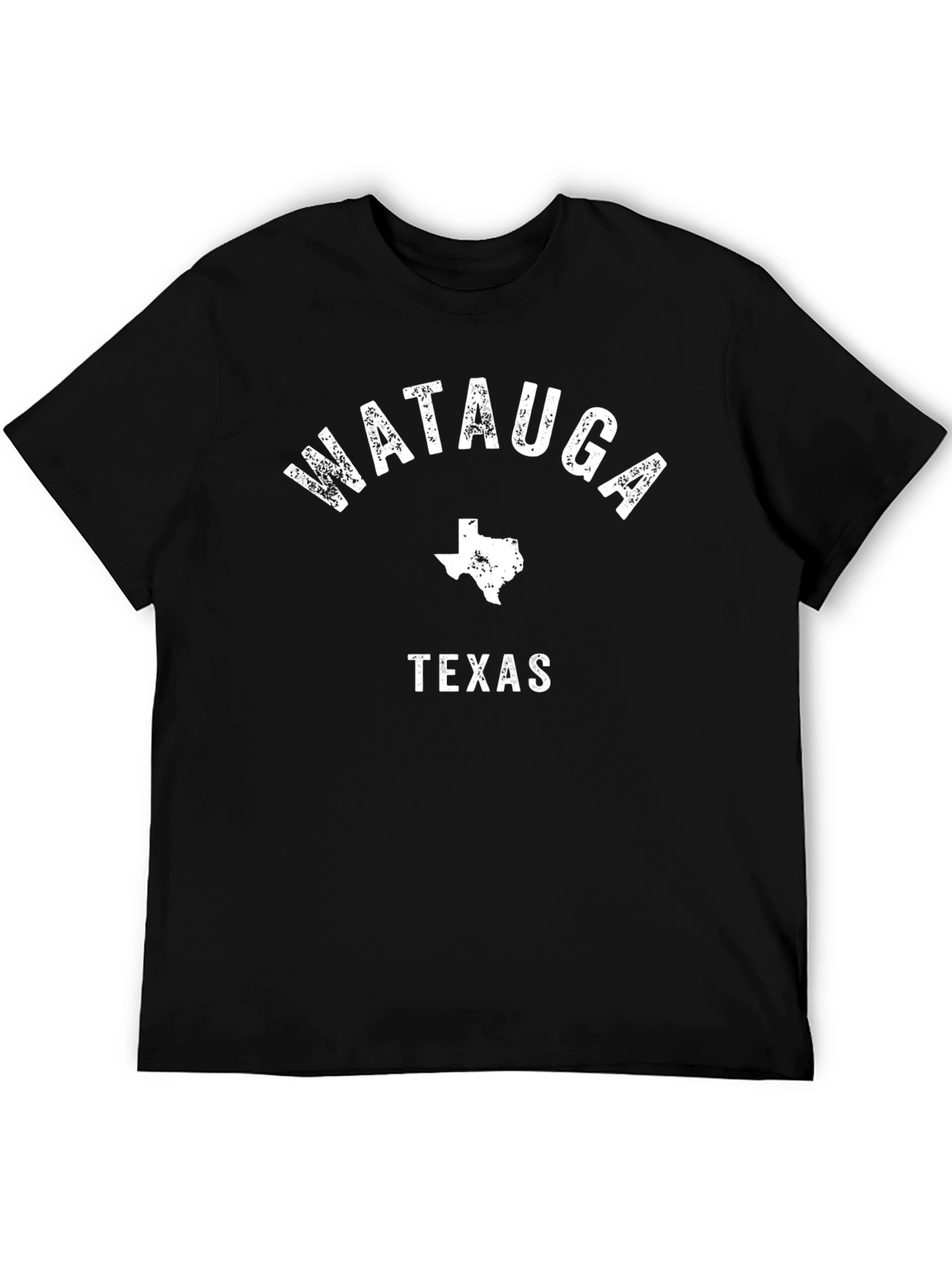 Watauga Texas T-Shirt Black Cotton Graphic Tee