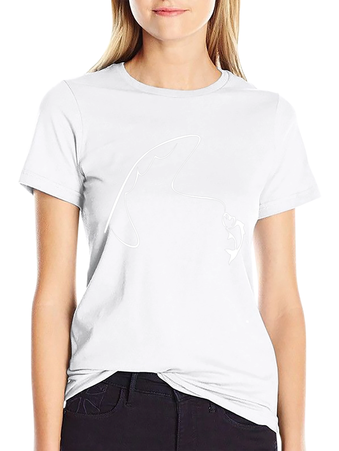 Fishing Hook Graphic Tee - Black Cotton T-Shirt