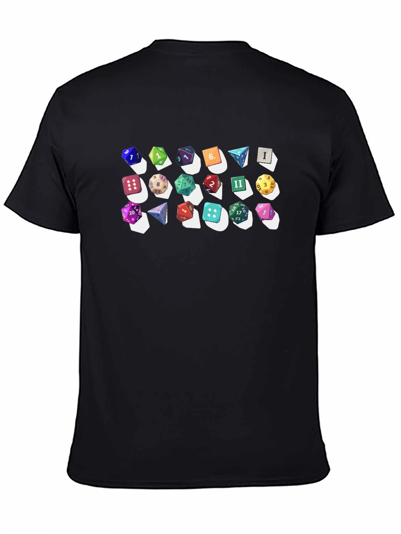 Dice Collection Graphic Print Black T-Shirt