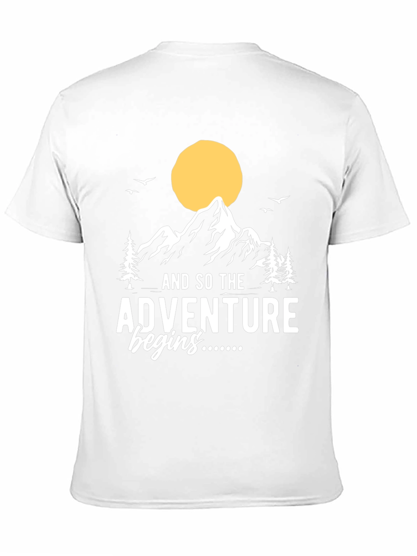 Adventure Begins T-Shirt: Mountain Graphic Tee