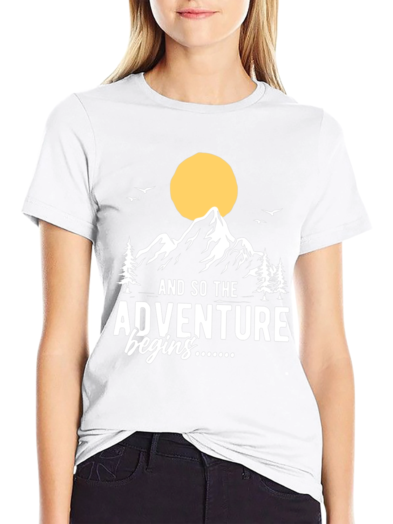 Adventure Begins T-Shirt: Mountain Graphic Tee