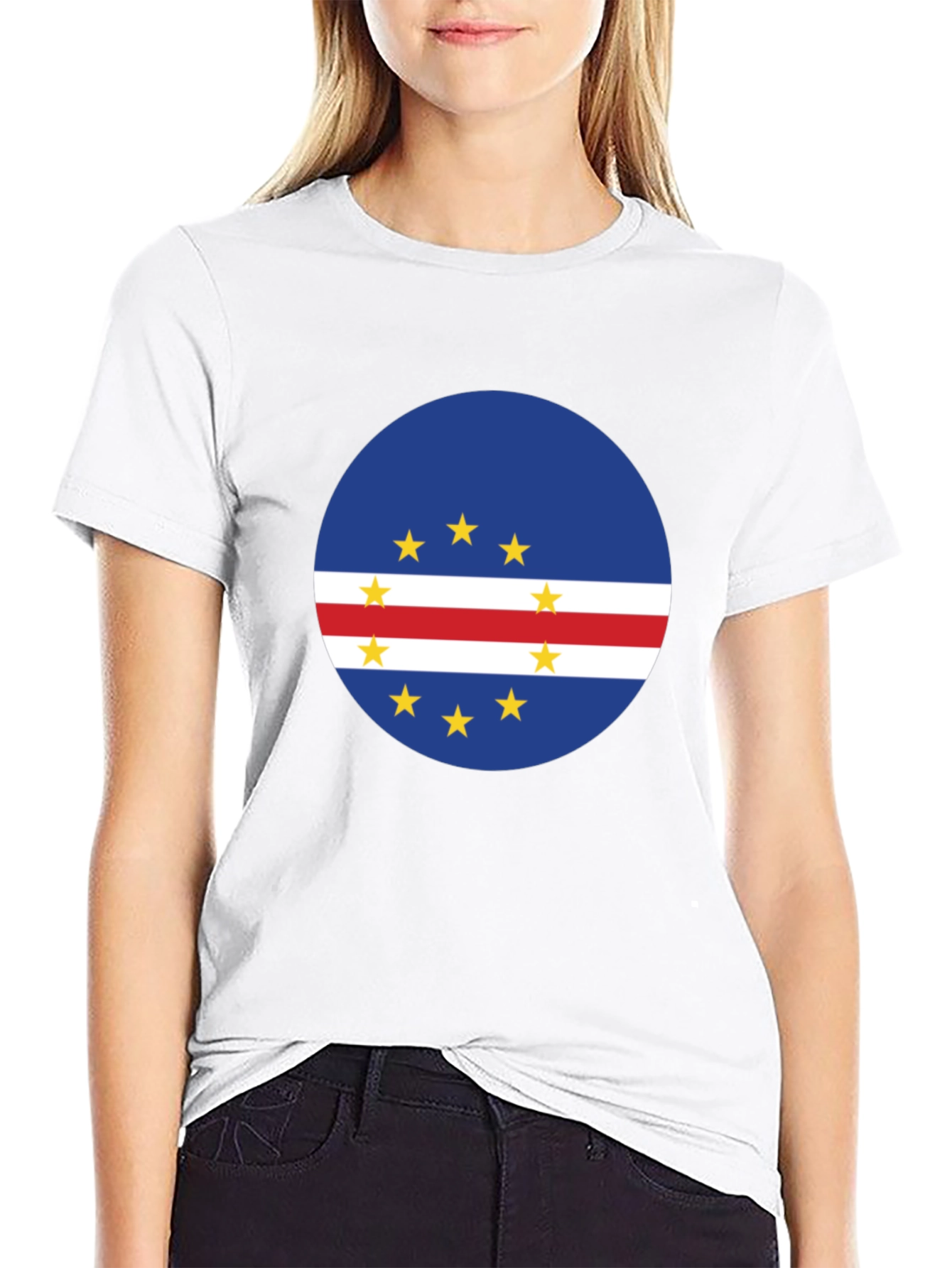 Cape Verde Flag T-Shirt - Roundel Design