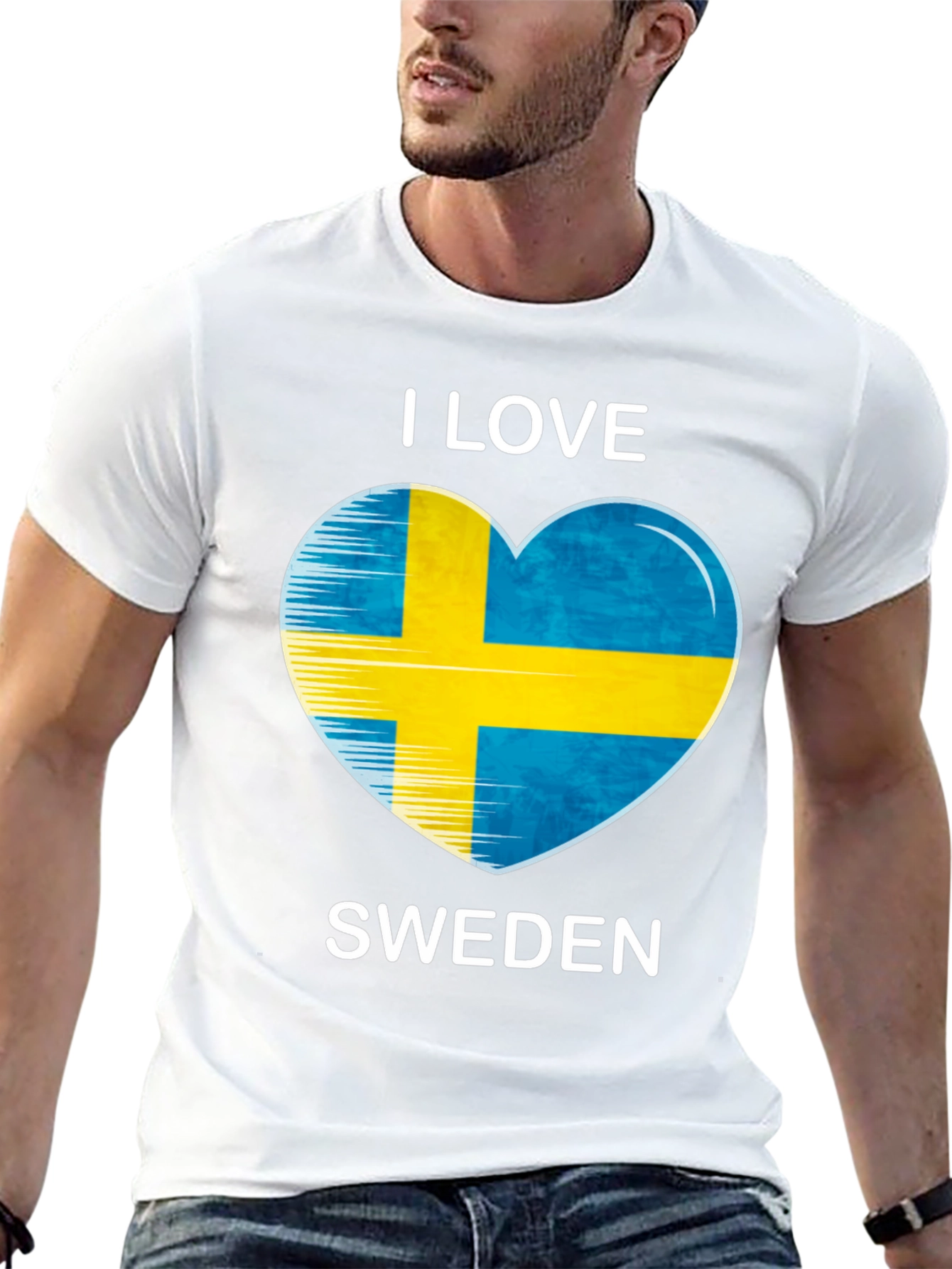 I Love Sweden Flag Heart T-Shirt