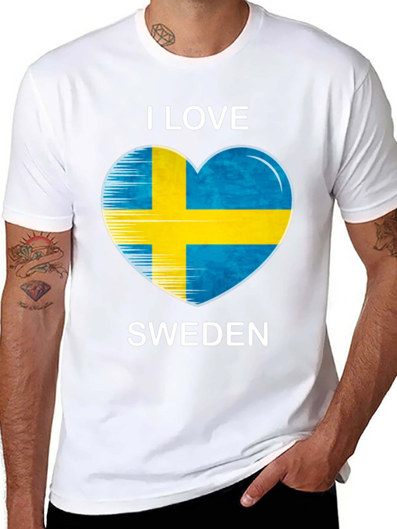 I Love Sweden Flag Heart T-Shirt