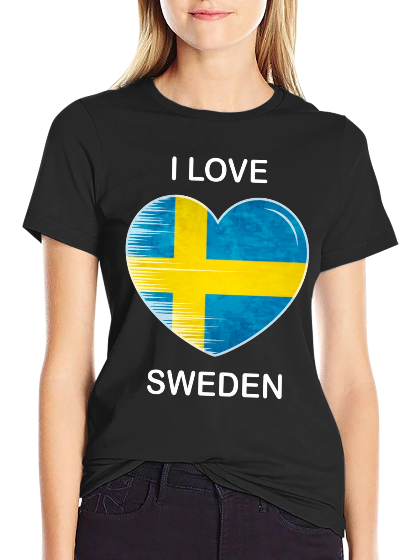 I Love Sweden Flag Heart T-Shirt