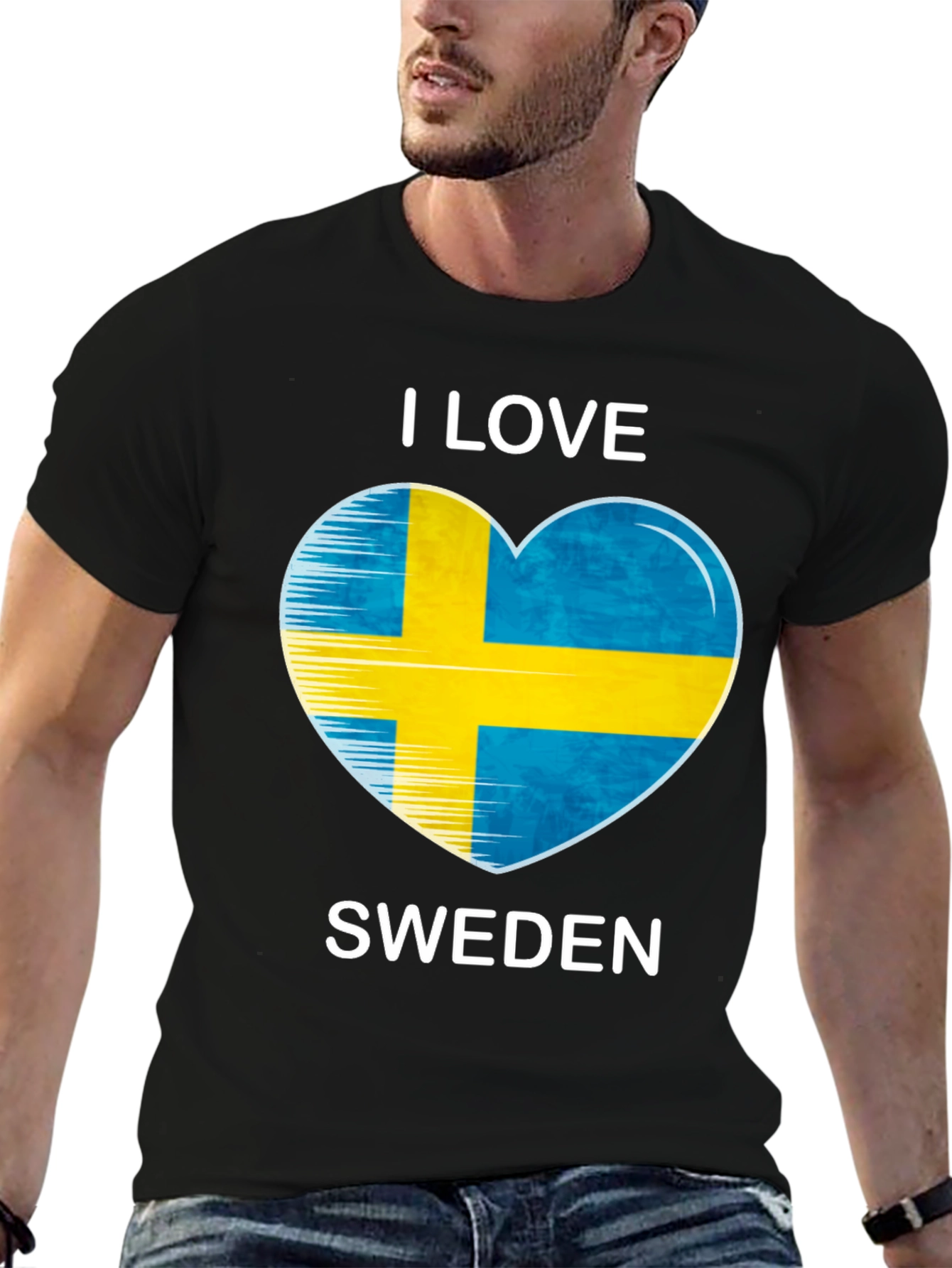 I Love Sweden Flag Heart T-Shirt