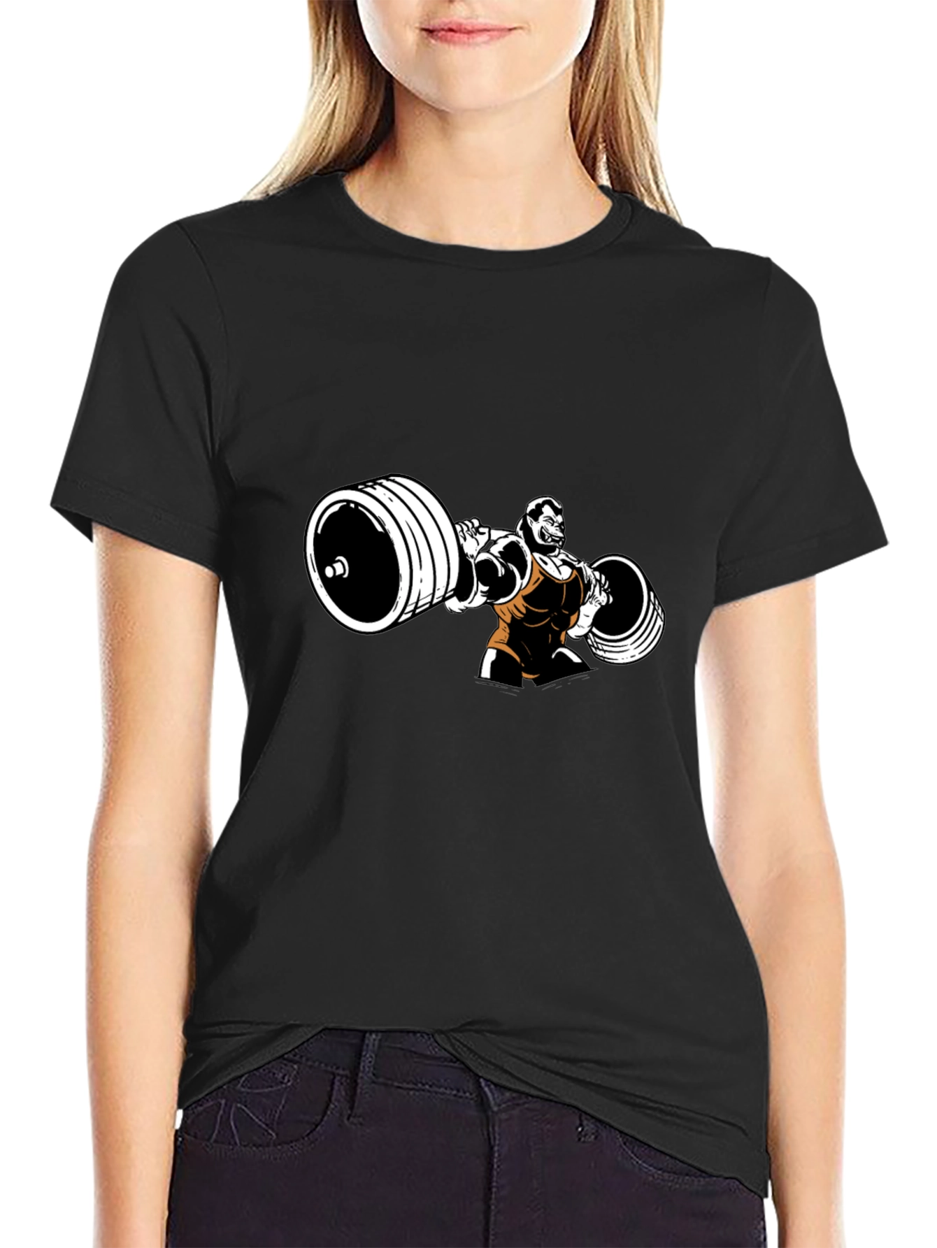Weightlifter Graphic Black T-Shirt