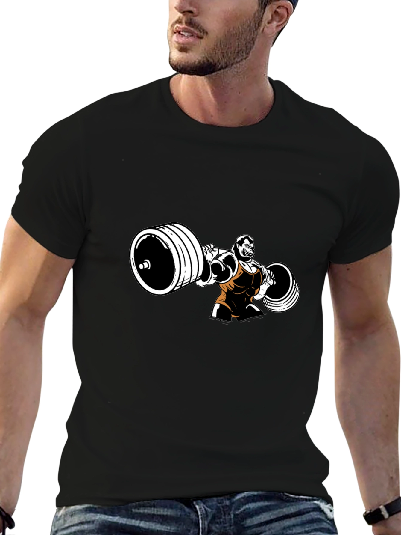Weightlifter Graphic Black T-Shirt