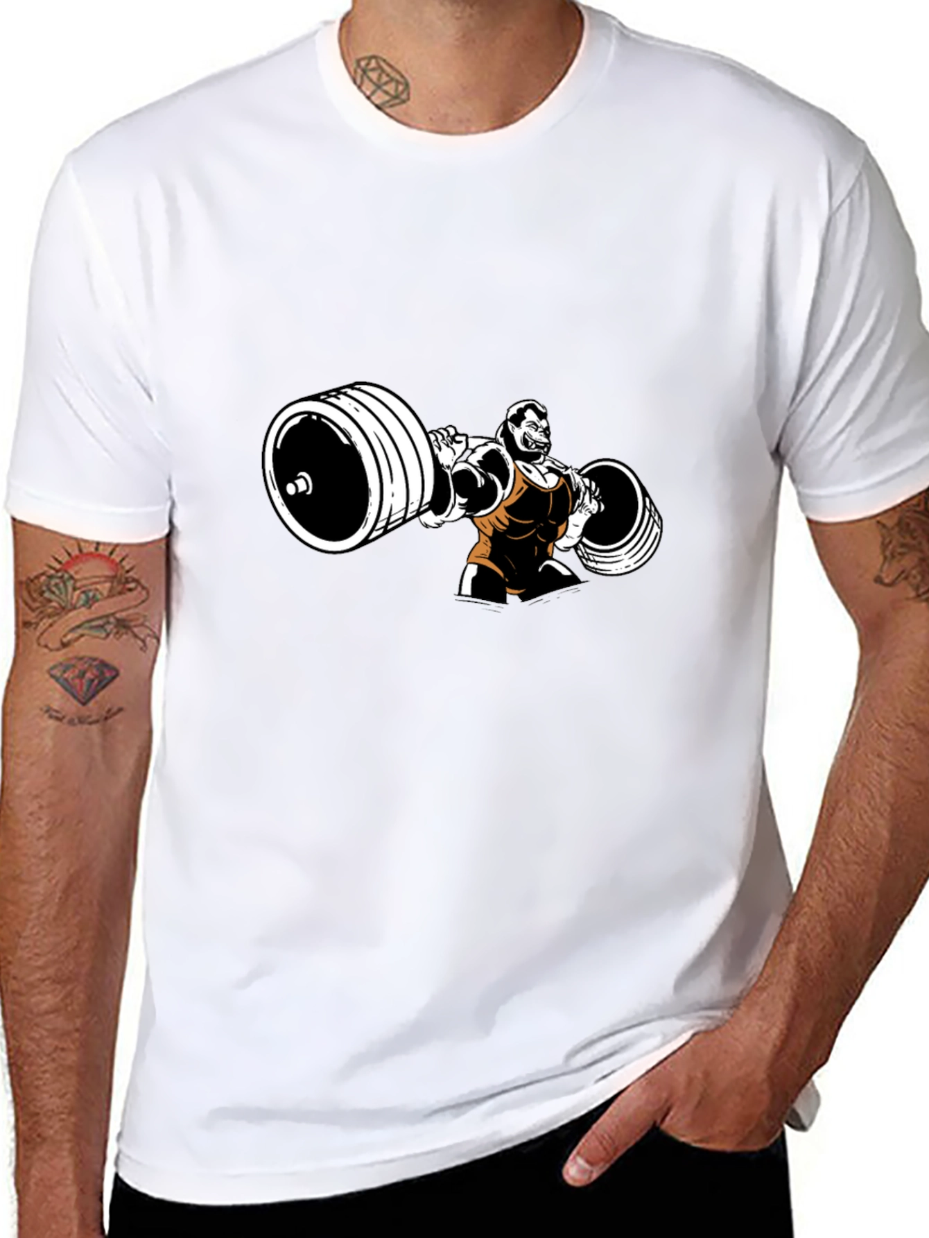Weightlifter Graphic Black T-Shirt