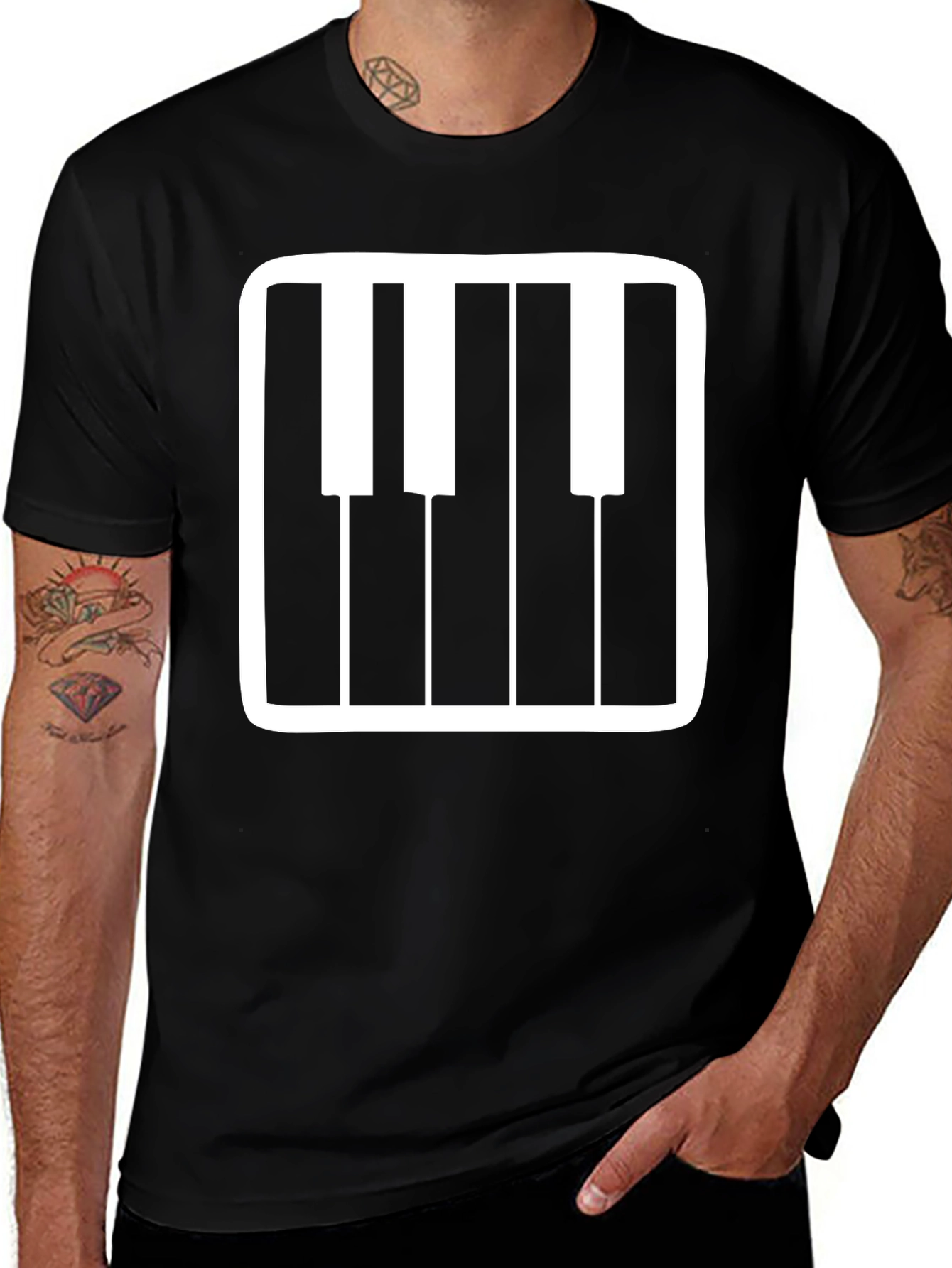 Piano Keys Graphic Tee - Classic Musician T-Shirt