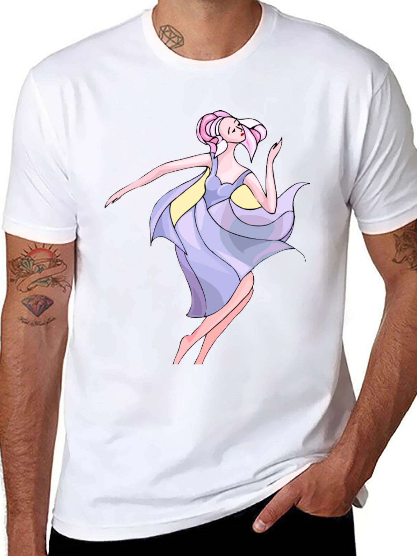 Dancing Woman Graphic Black Tee