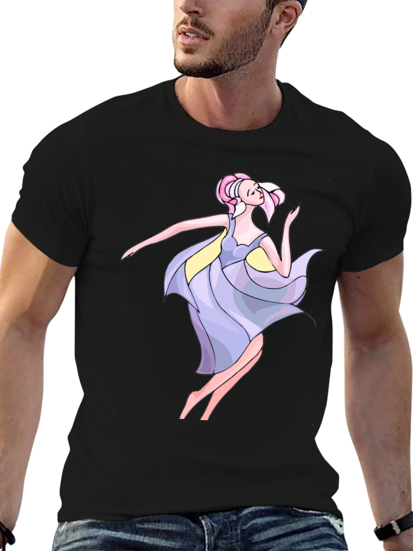 Dancing Woman Graphic Black Tee