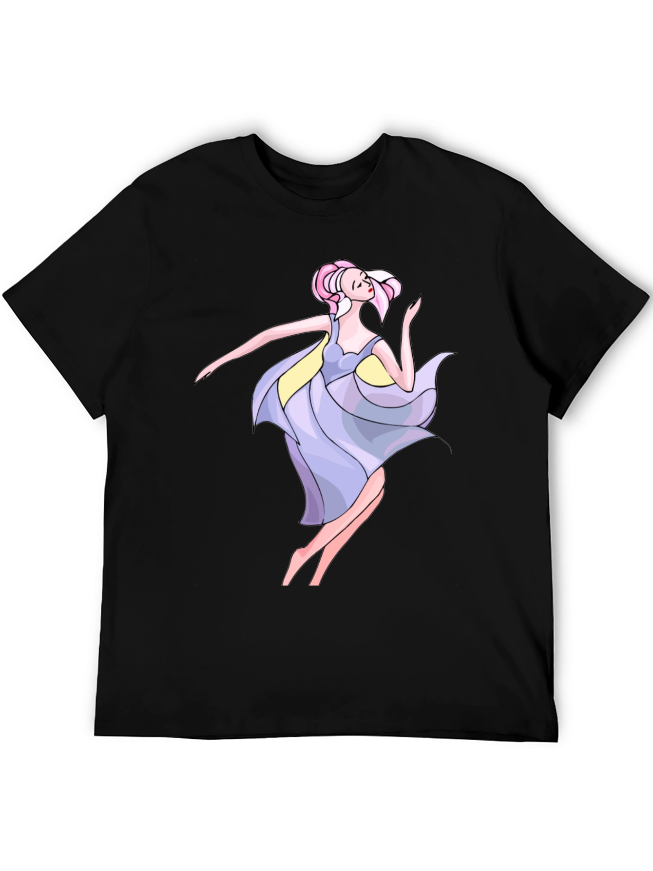 Dancing Woman Graphic Black Tee