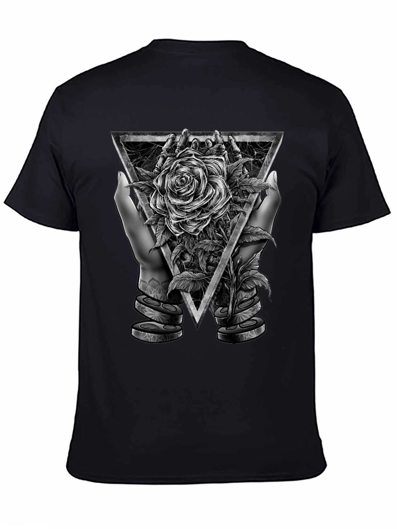 Rose & Triangle Graphic Print T-Shirt