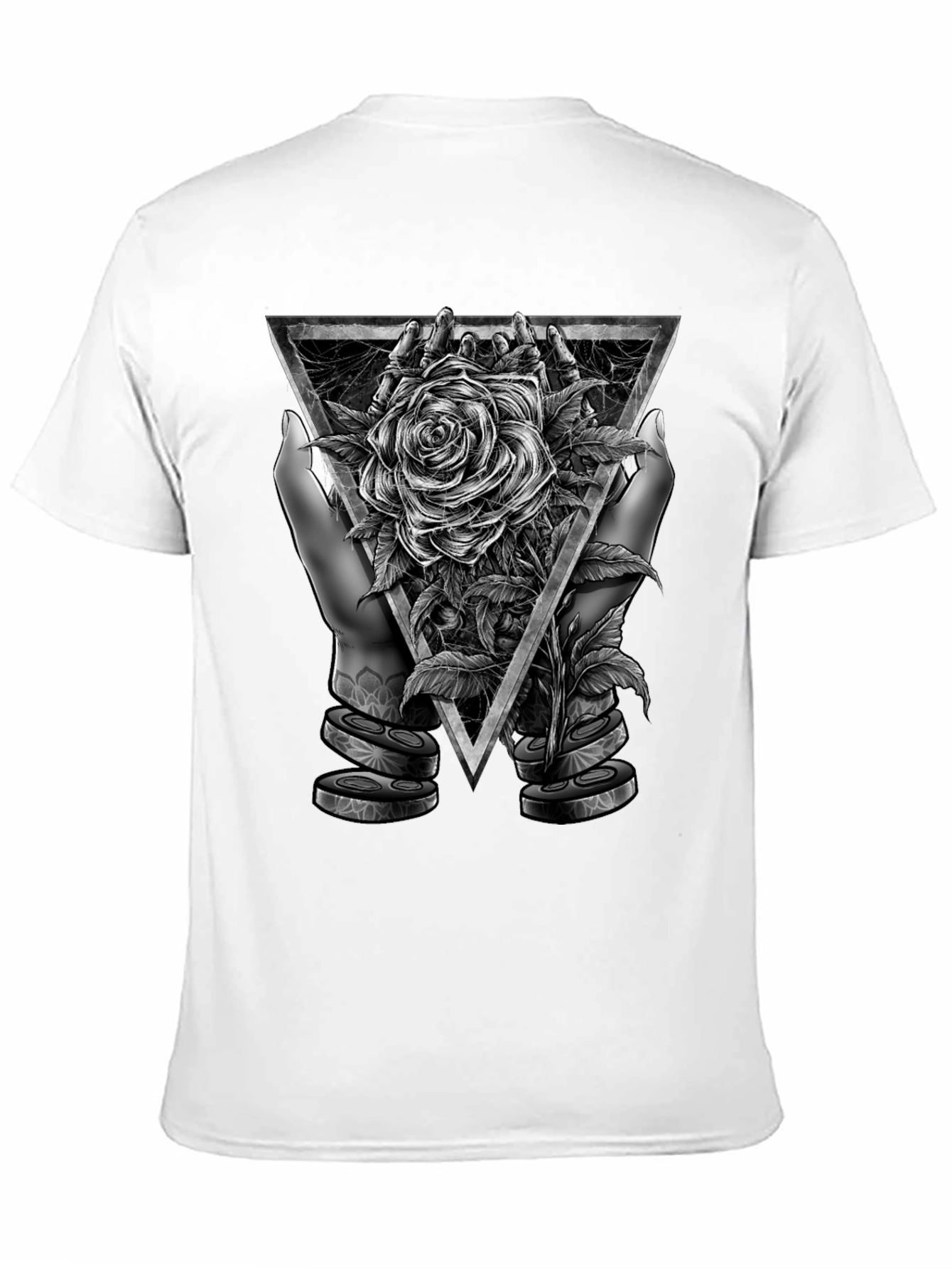 Rose & Triangle Graphic Print T-Shirt