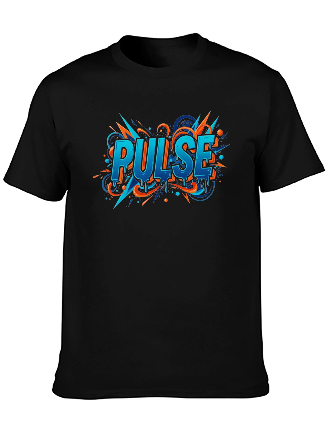 Pulse Graphic Print Black T-Shirt