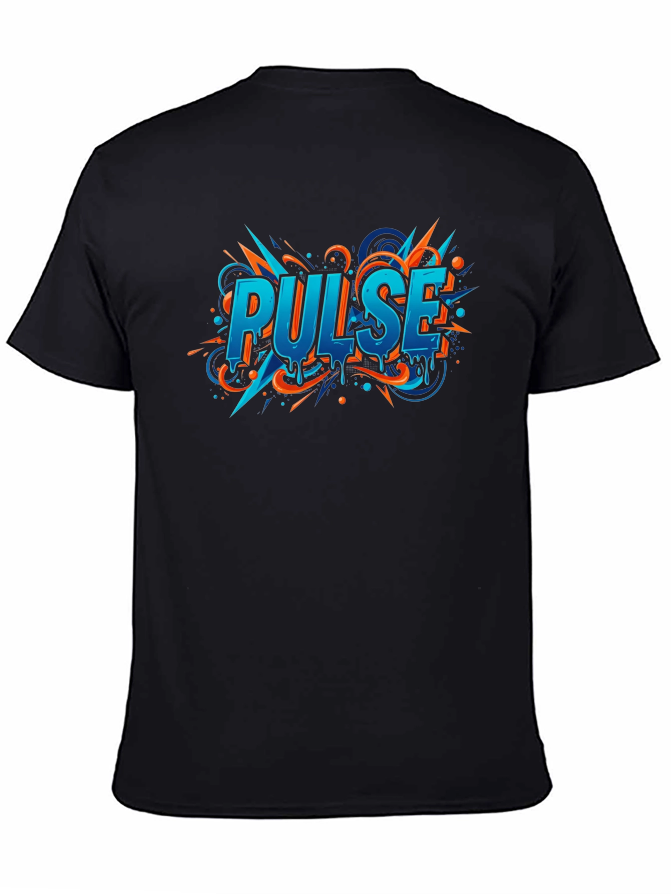 Pulse Graphic Print Black T-Shirt