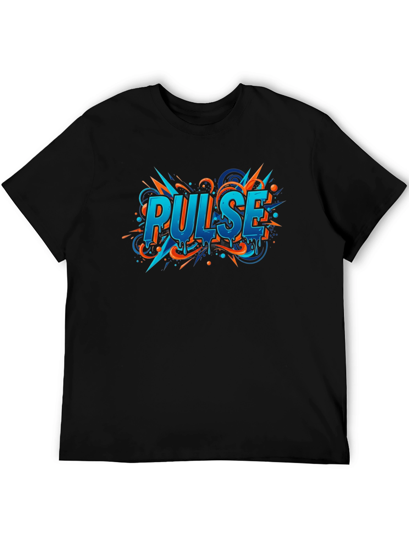 Pulse Graphic Print Black T-Shirt