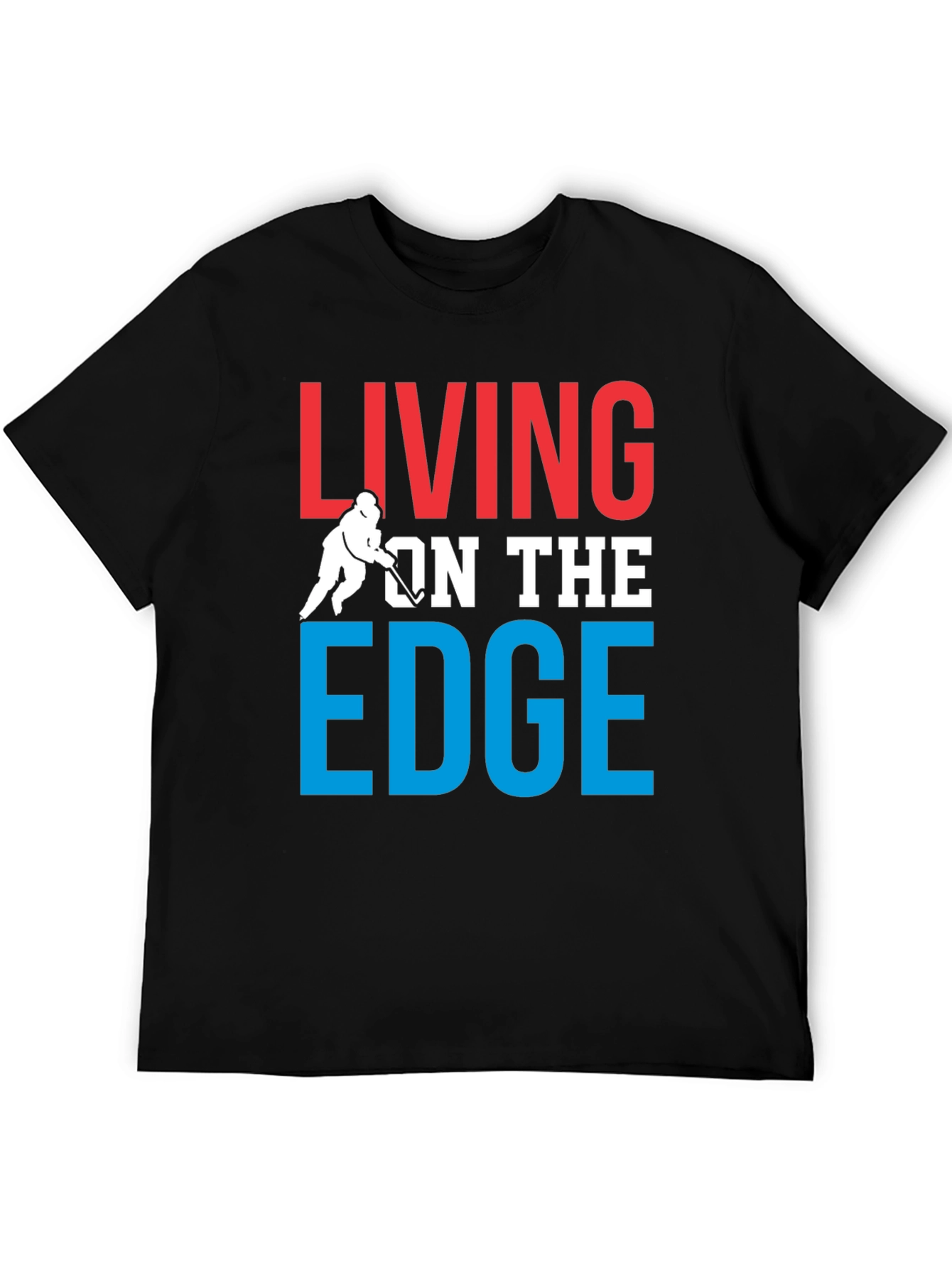 Living On The Edge Hockey Graphic T-Shirt
