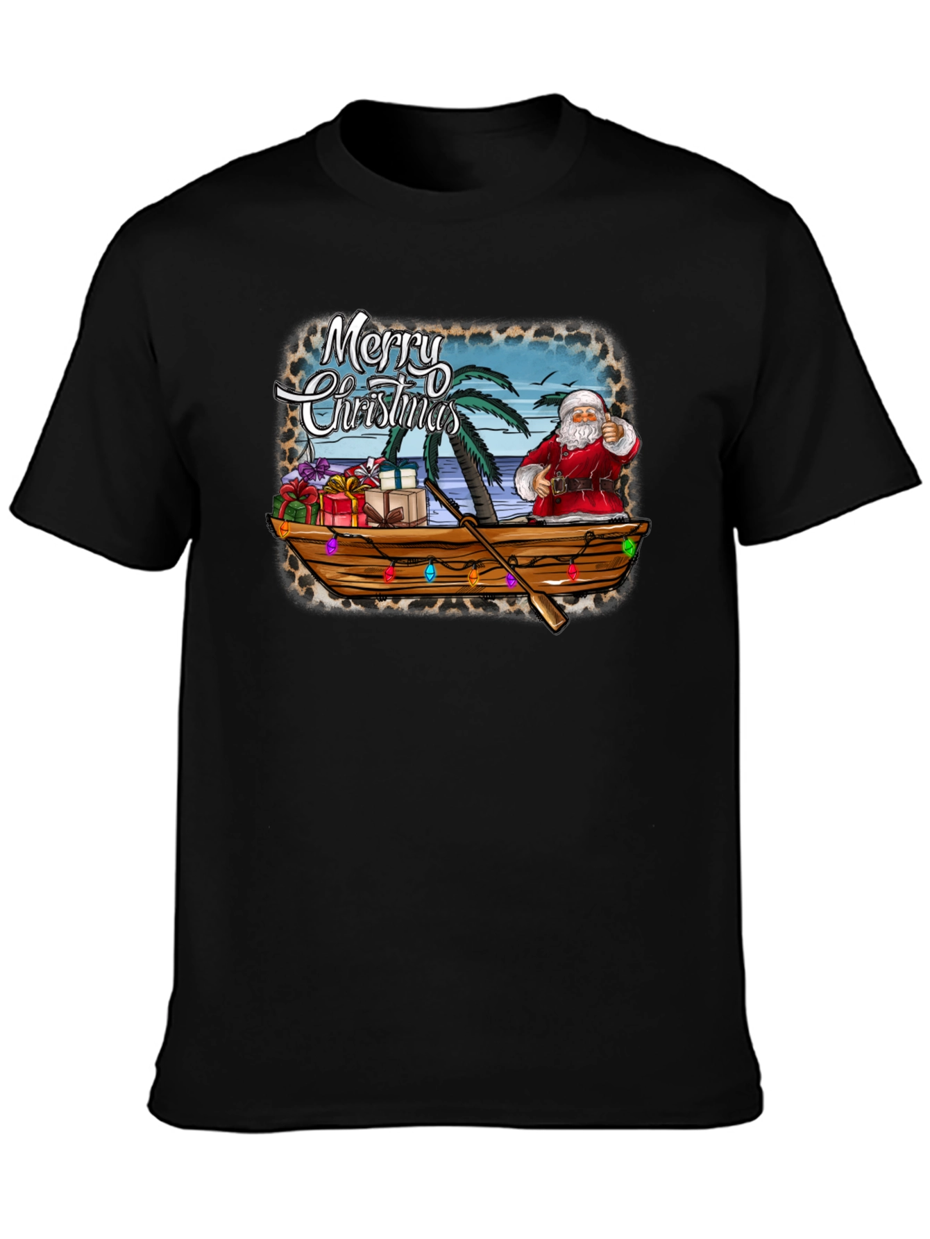 Tropical Santa Merry Christmas T-Shirt