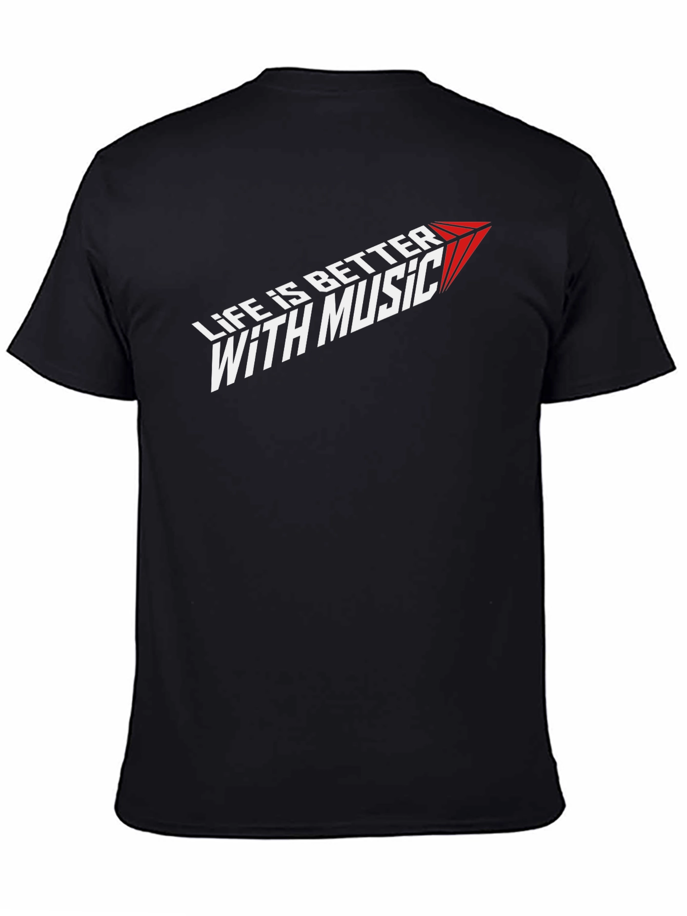 Life is Better with Music Graphic Tee - Black