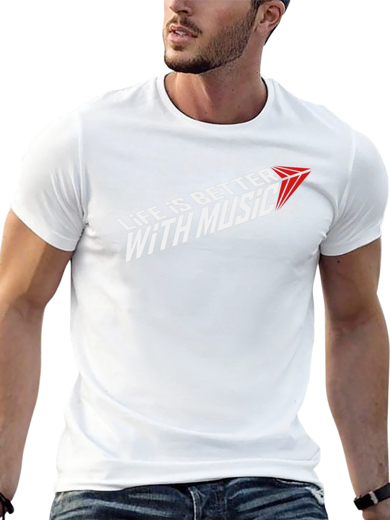 Life is Better with Music Graphic Tee - Black