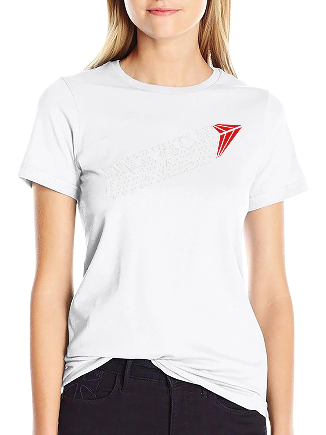 Life is Better with Music Graphic Tee - Black