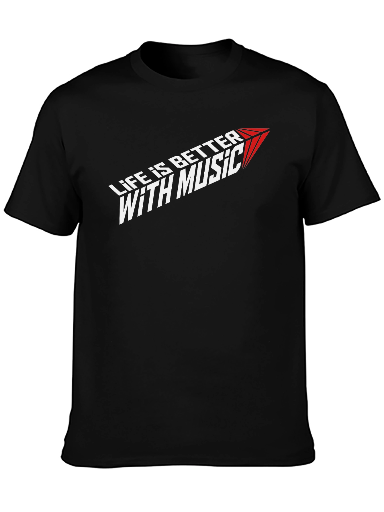 Life is Better with Music Graphic Tee - Black