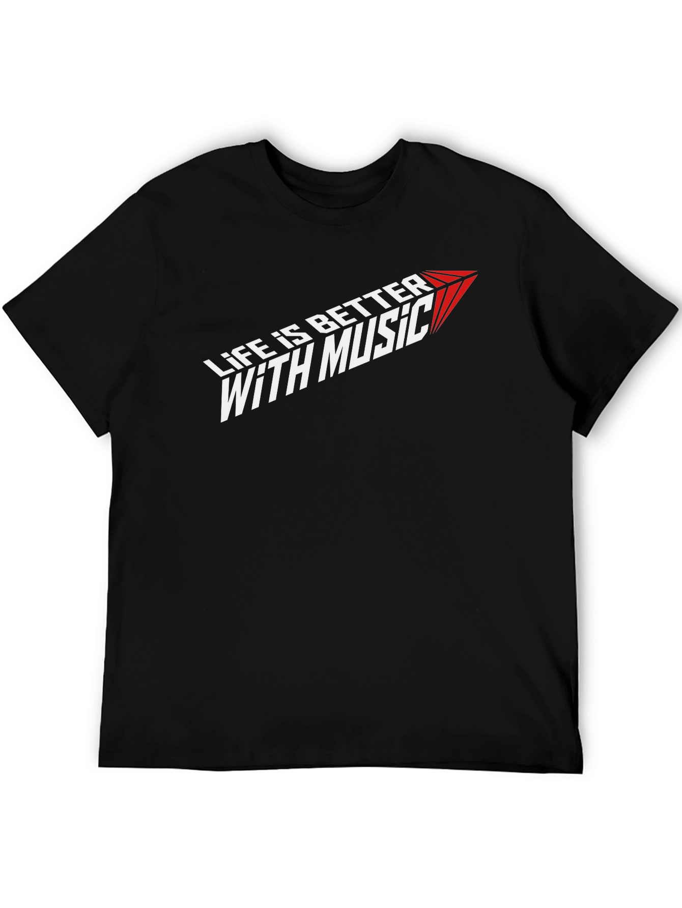 Life is Better with Music Graphic Tee - Black
