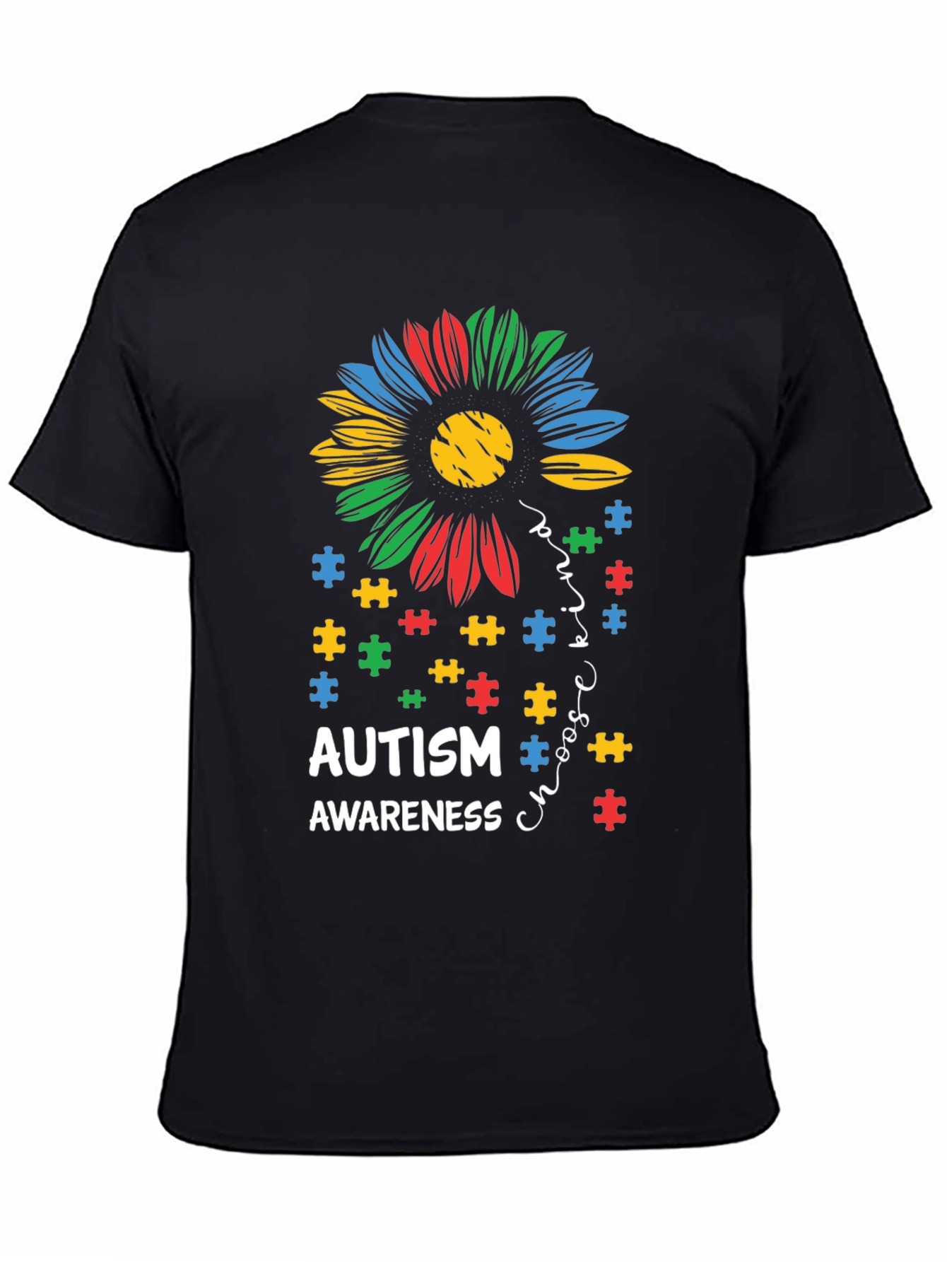 Autism Awareness Puzzle Flower T-Shirt