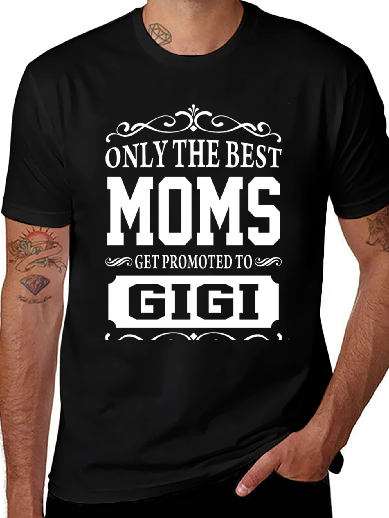 Best Moms Get Promoted to Gigi Black T-Shirt