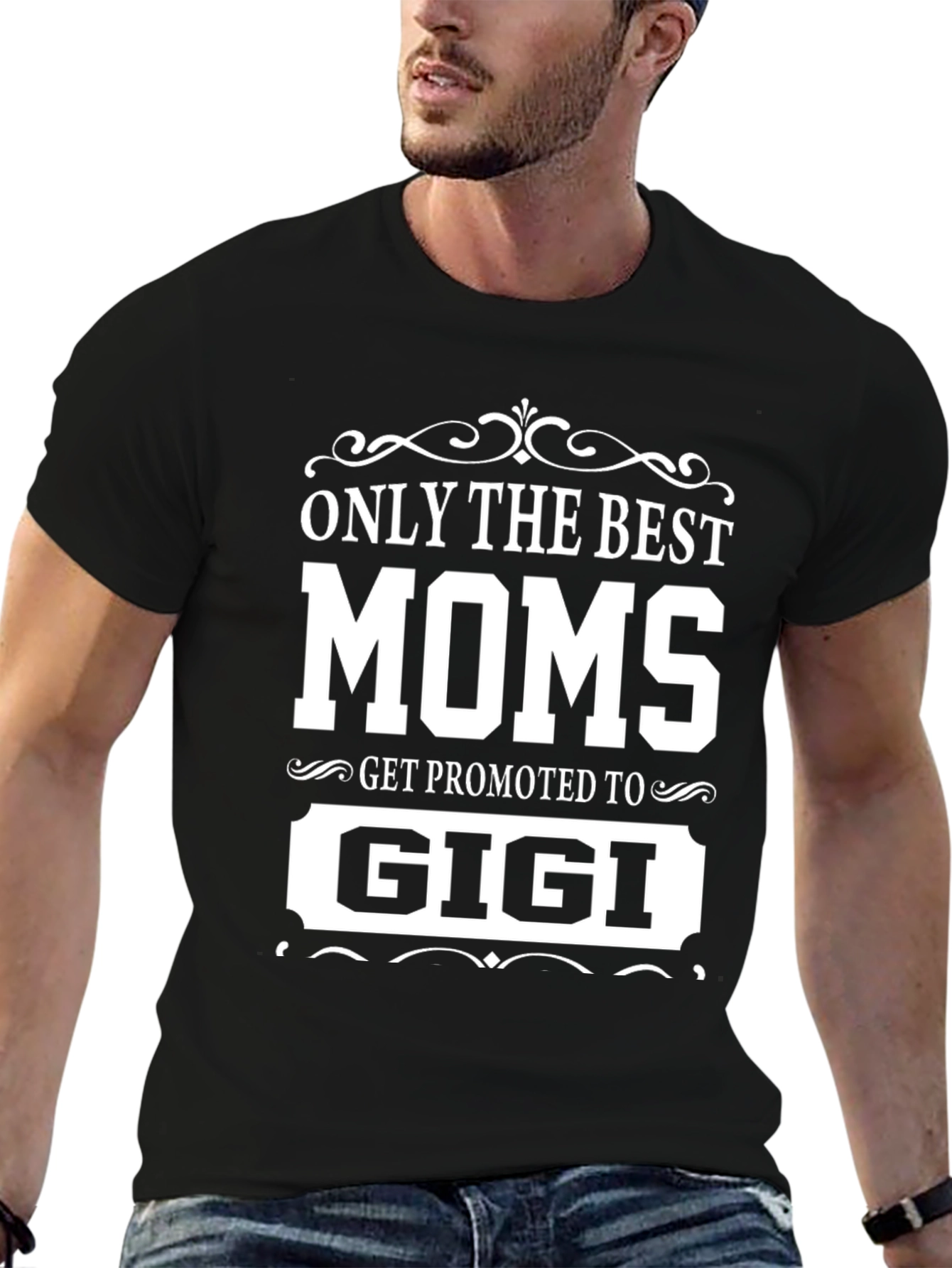 Best Moms Get Promoted to Gigi Black T-Shirt