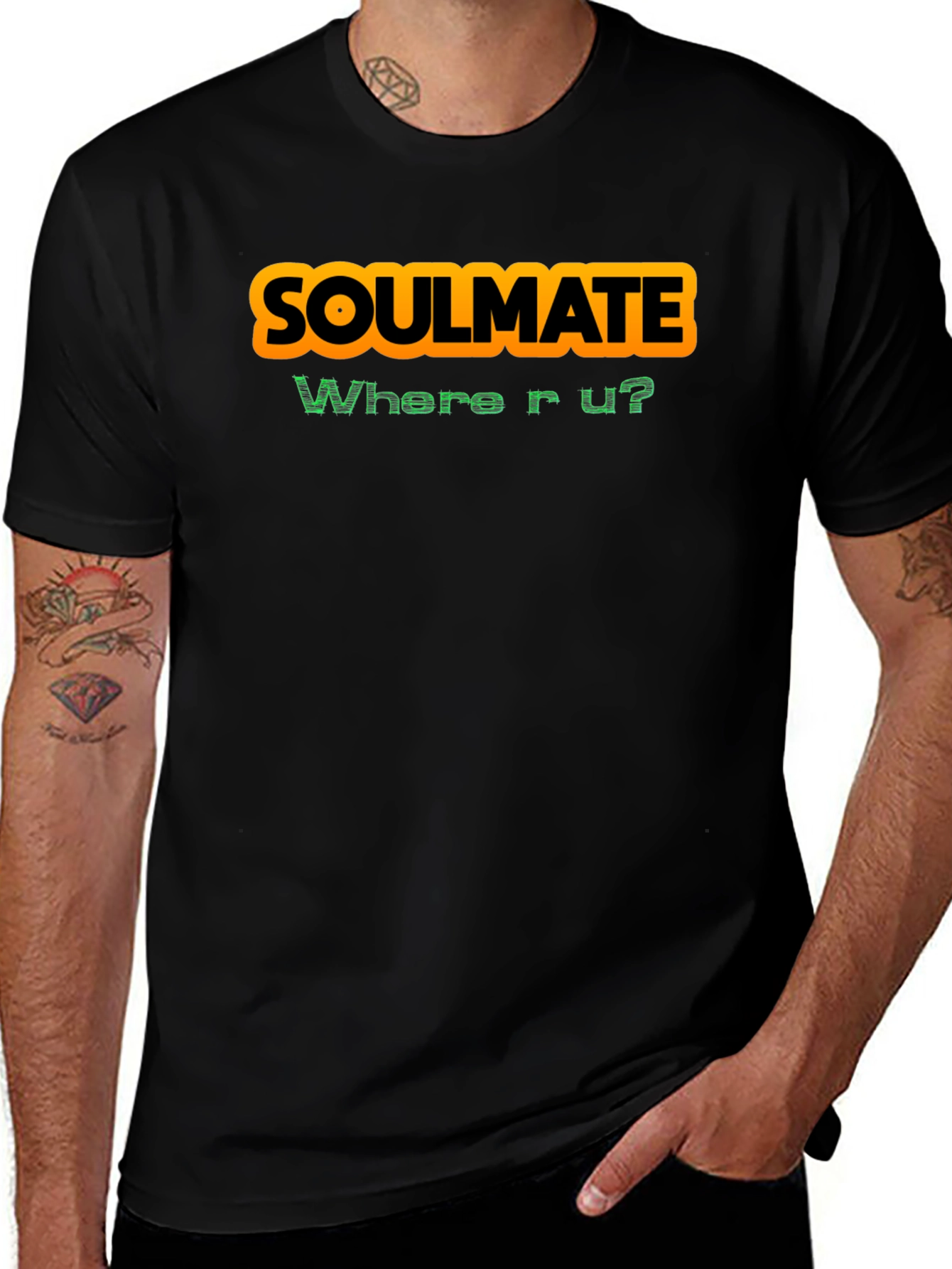 Soulmate Where R U? Graphic T-Shirt - Black