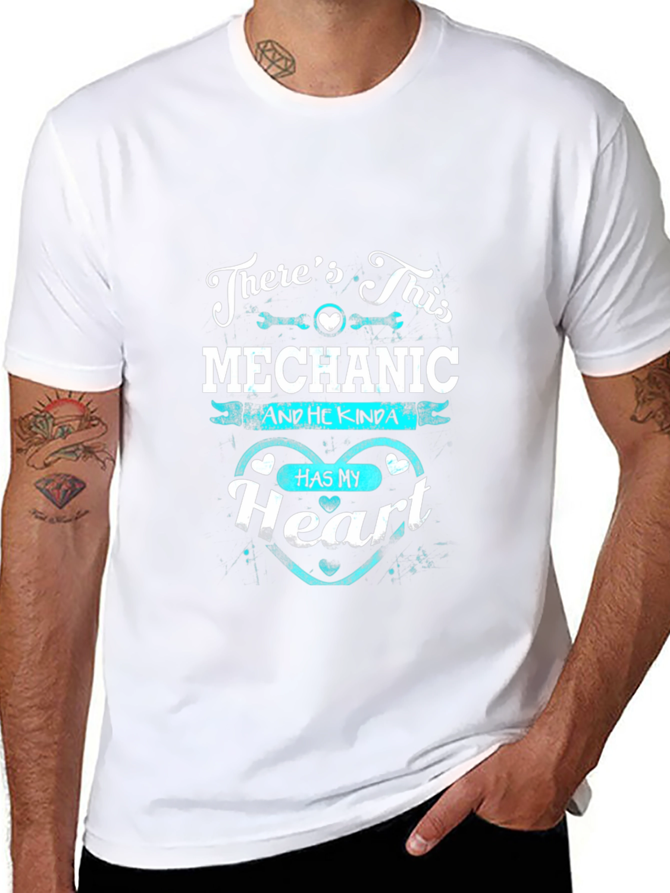 Mechanic Heart Graphic T-Shirt - Black Cotton