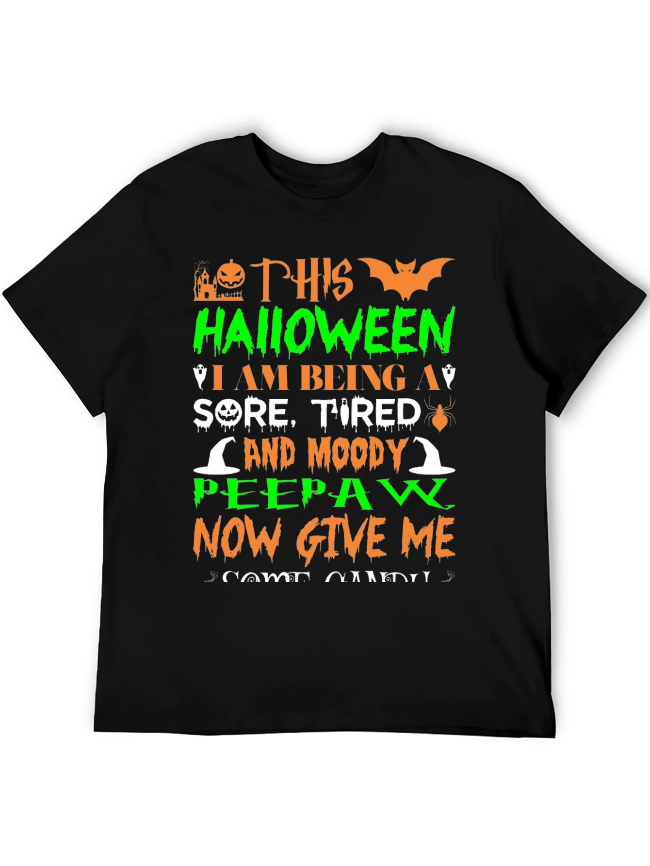 Funny Halloween Peepaw Graphic Tee