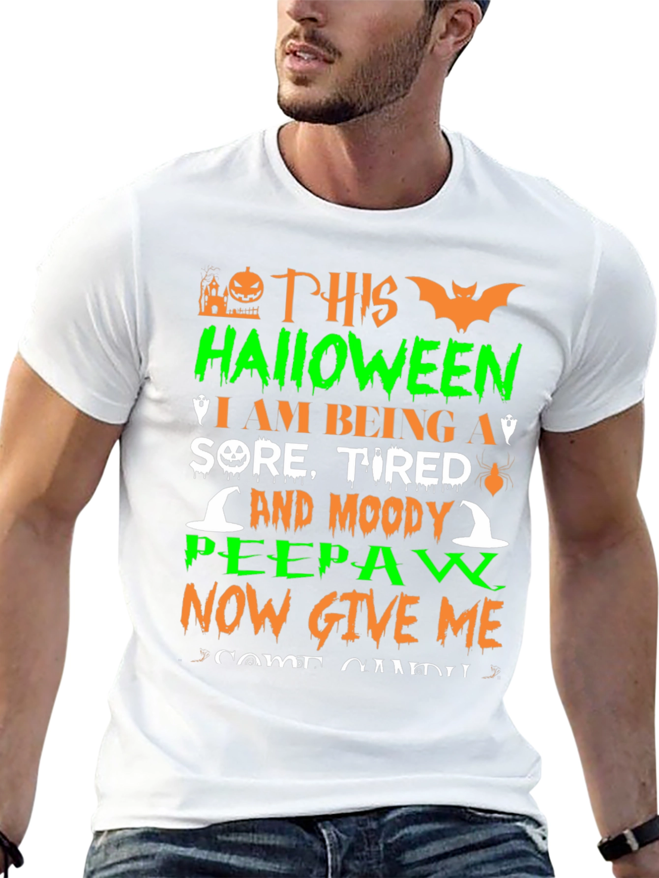 Funny Halloween Peepaw Graphic Tee