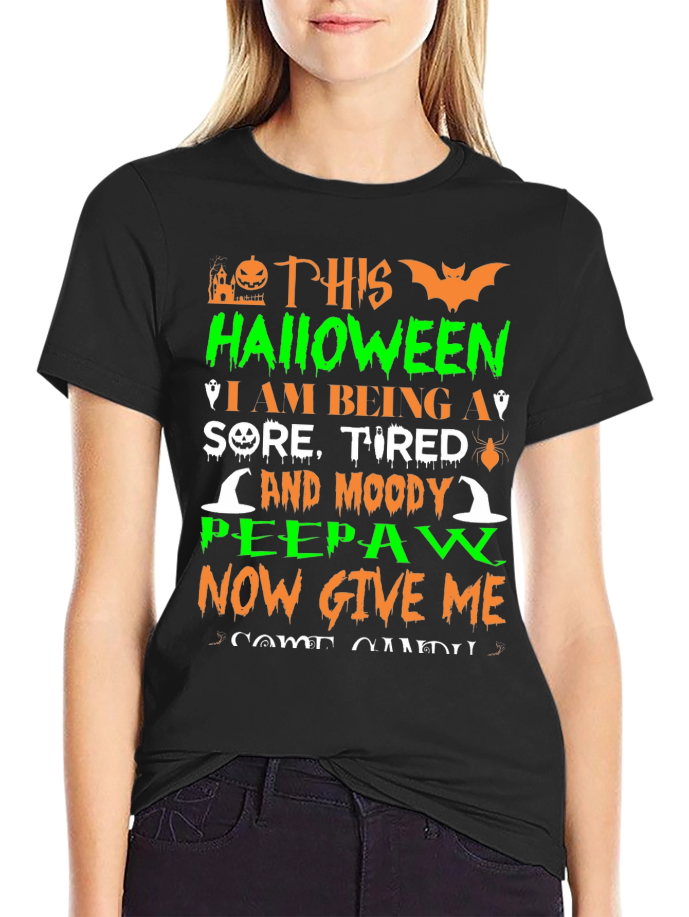 Funny Halloween Peepaw Graphic Tee