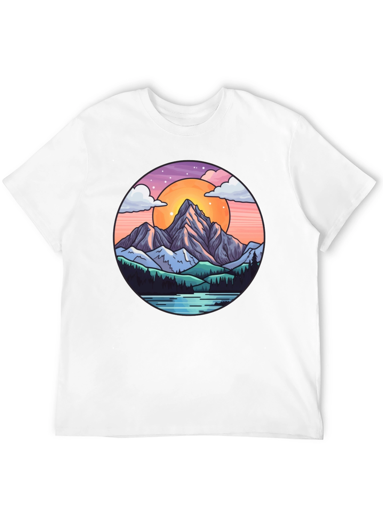 Mountain Sunset Graphic Tee - Nature Lover Shirt