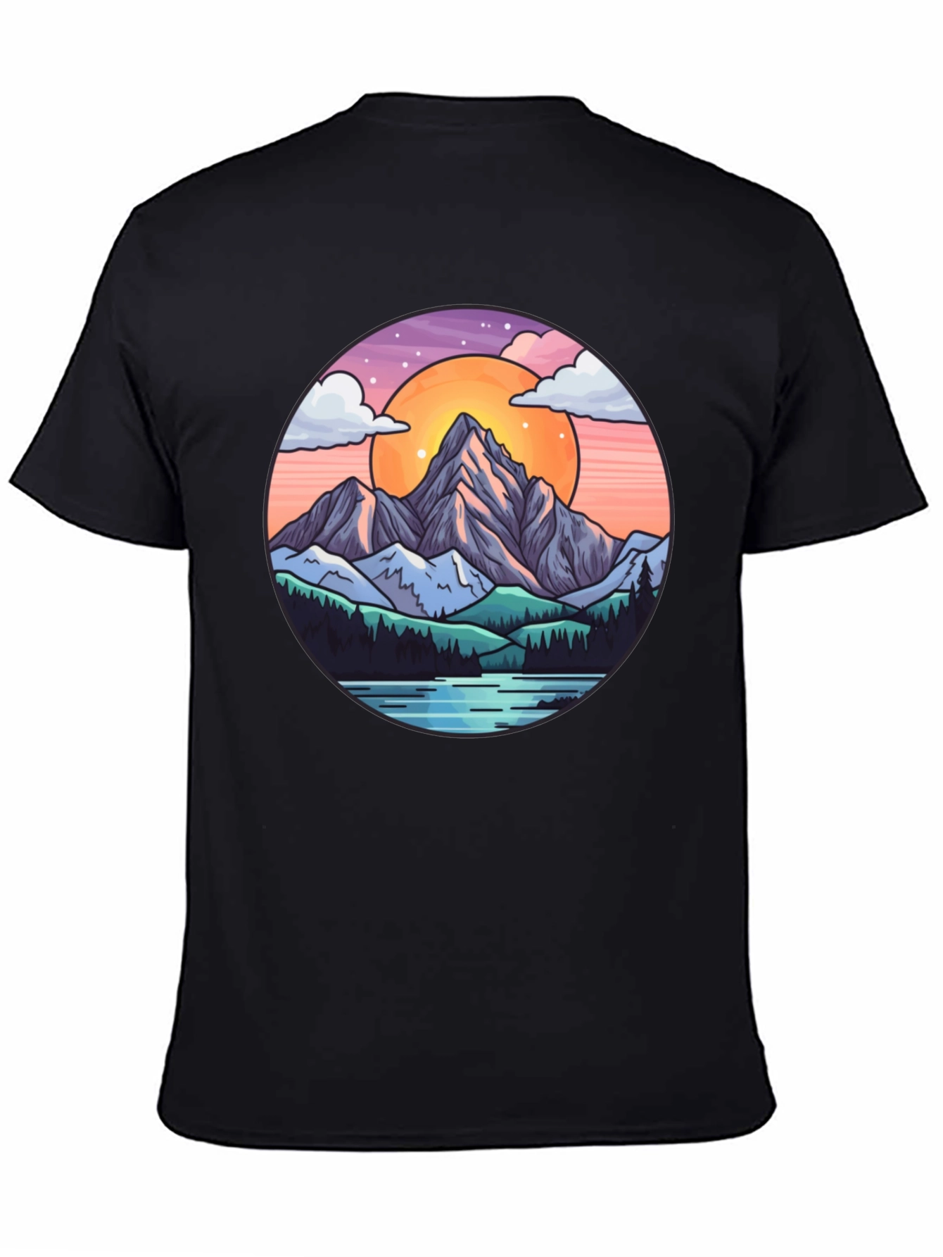 Mountain Sunset Graphic Tee - Nature Lover Shirt