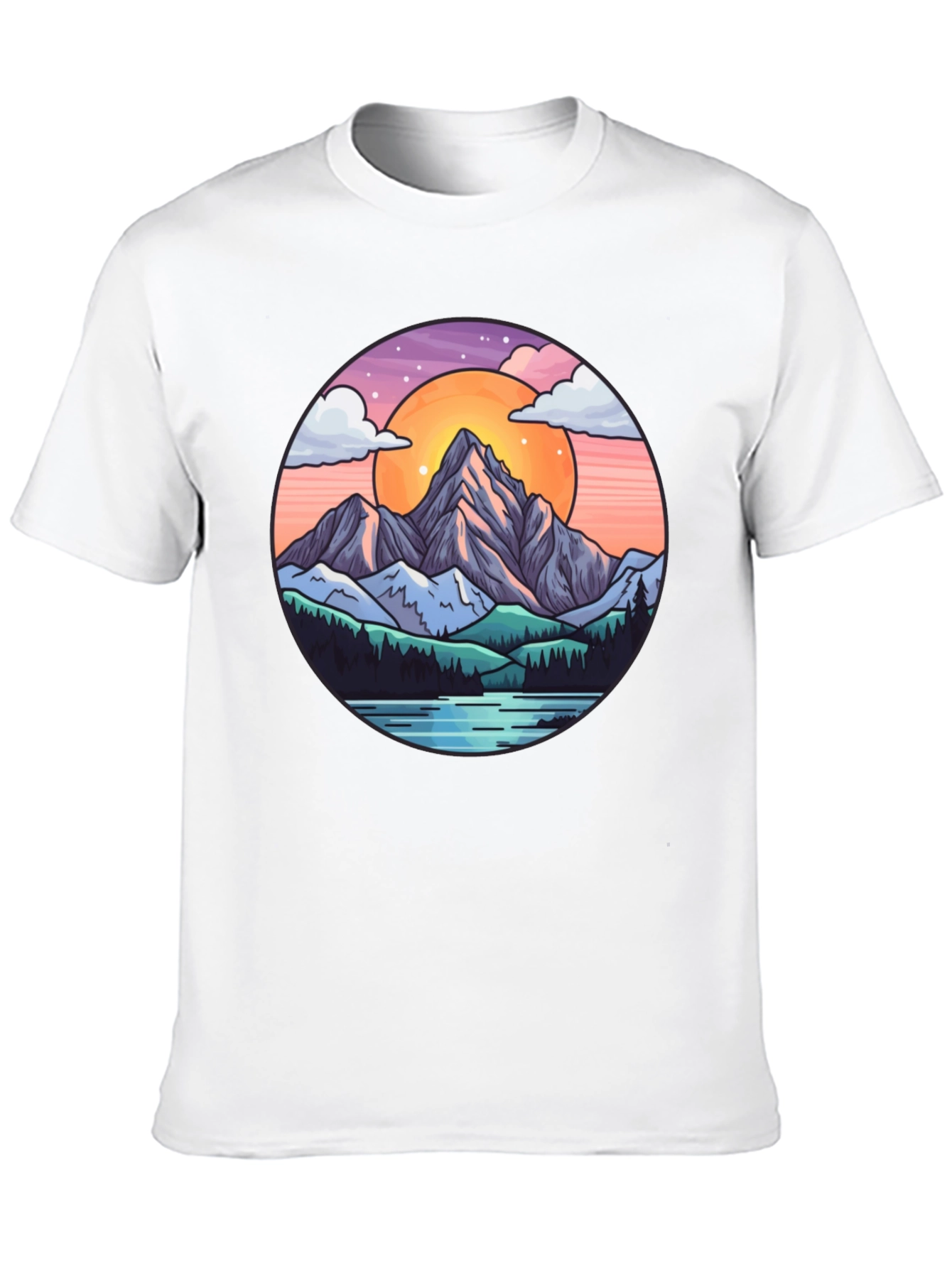 Mountain Sunset Graphic Tee - Nature Lover Shirt