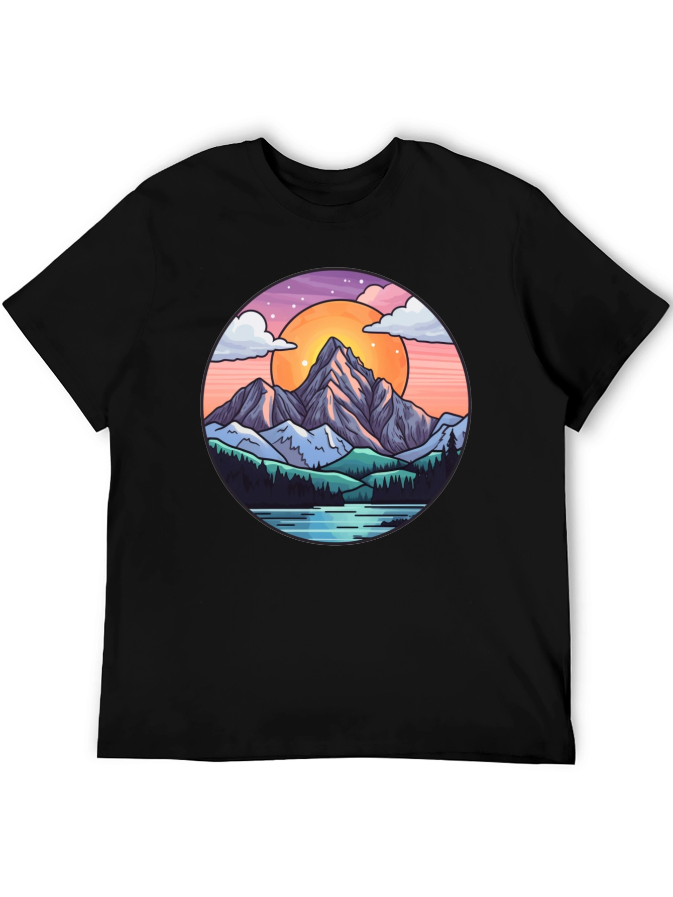 Mountain Sunset Graphic Tee - Nature Lover Shirt