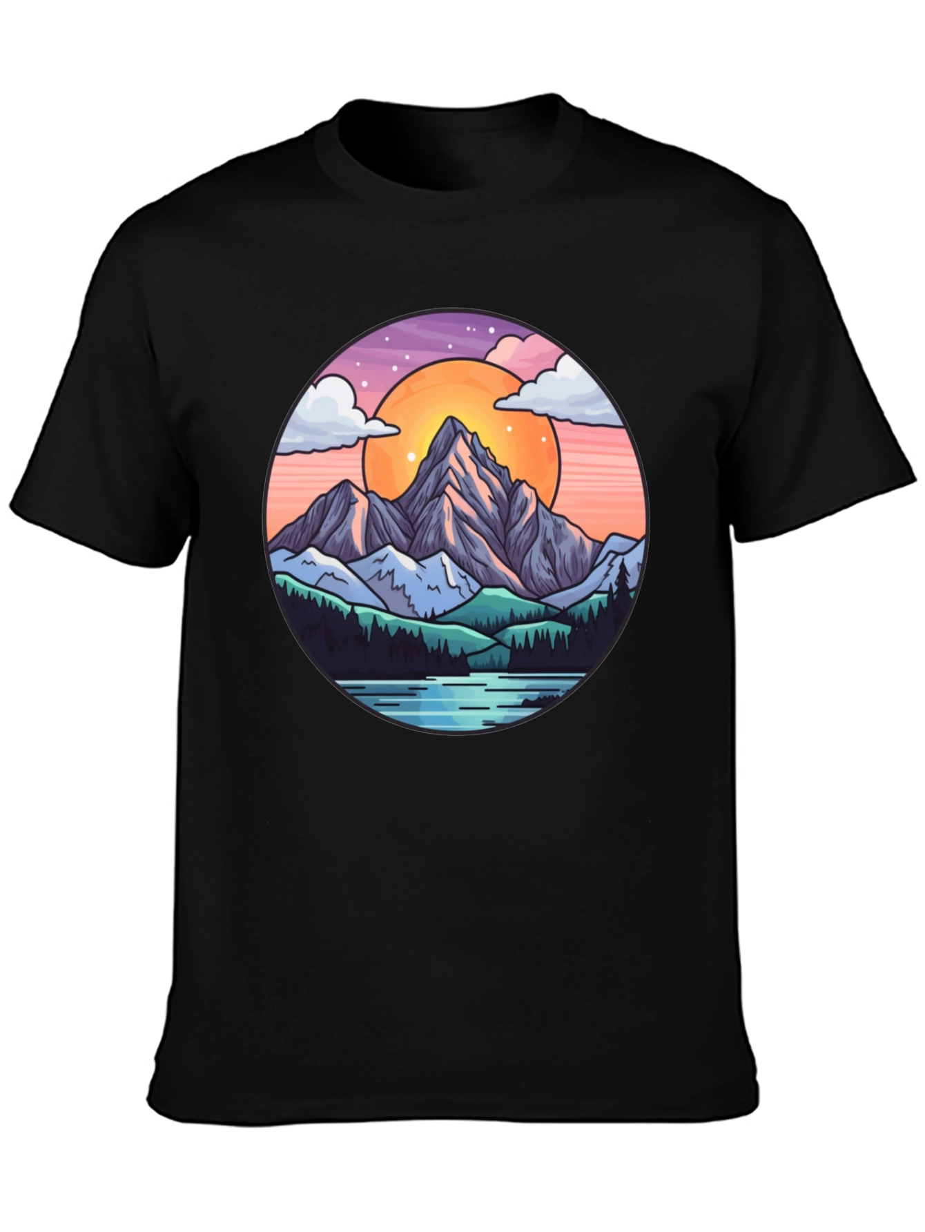 Mountain Sunset Graphic Tee - Nature Lover Shirt