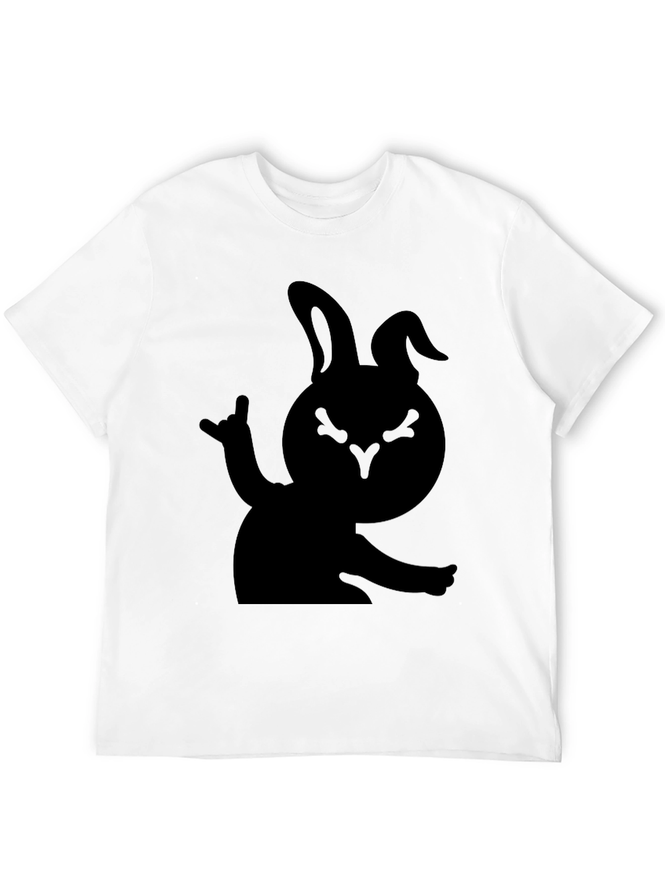 Rock On Bunny T-Shirt - Black Graphic Tee